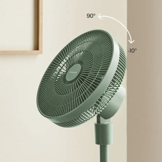 Create Pedestal Fan 30W 33cm Diameter With Remote Control Green