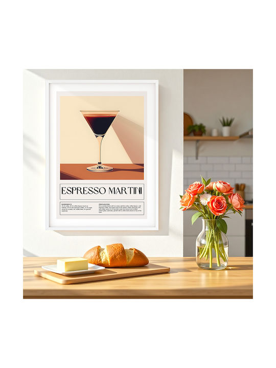 Poster Espresso Martini Cocktail Pst25472 40cm X 50cm Κορνίζα Καφέ Ξύλου 71116pd154952f63322