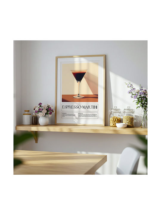 Poster Espresso Martini Cocktail Pst25472 60cm X 90cm Black Wooden Frame