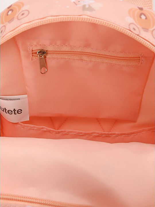 Tutete Kindergarten Backpack School Bag with Water Bottle Holder Pink 14 x 9 x 20cm