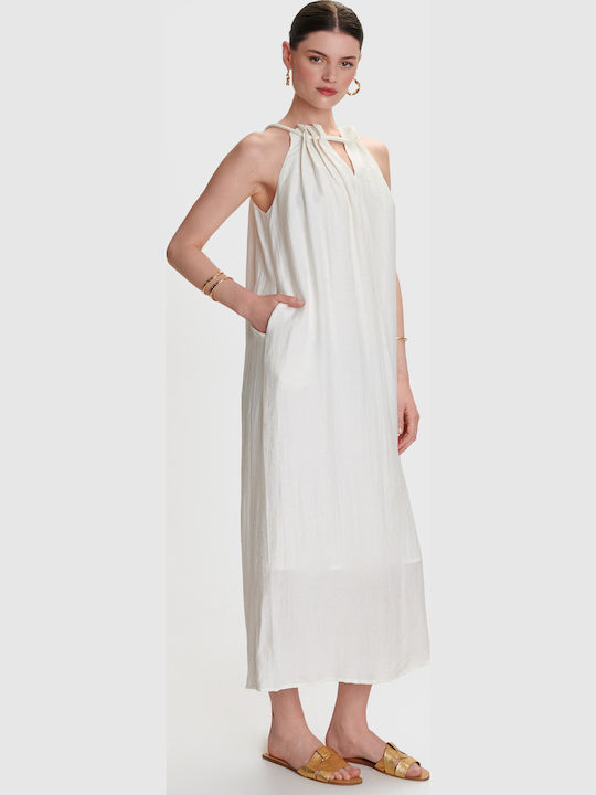 Καλοκαιρινό Midi Φόρεμα Off White