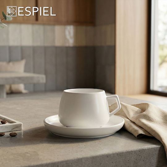 Espiel Cup Saucer Porcelain White 6 Pieces
