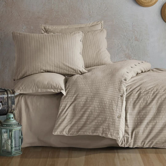 Clasy Home Set Huse Pentru Pilote Dublu 200x220cm Bej