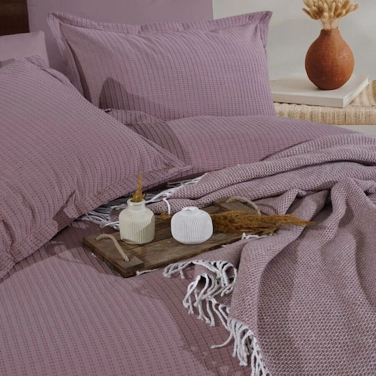 Clasy Home Set Huse Pentru Pilote Dublu 200x220cm Violet Clasy Home Set Huse Pentru Pilote Dublu 200x220cm Violet