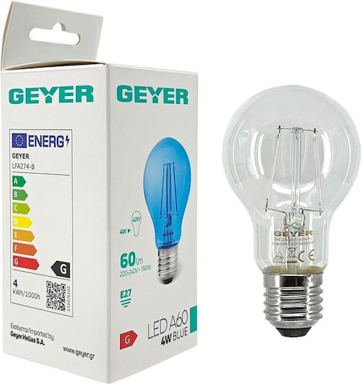 Geyer LED Glühbirne 4W für E27 Fassung und Form A60 Rot 120lm