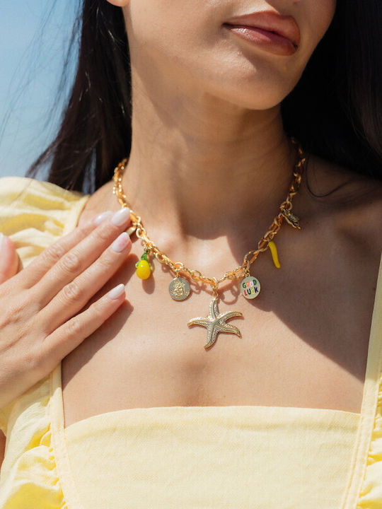 Silia D Necklace Made of Gold Plated Steel Silia D Necklace Made of Gold Plated Steel