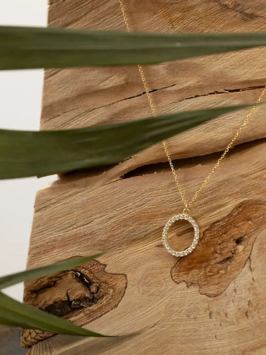 Necklace From 14K Gold With Zircon