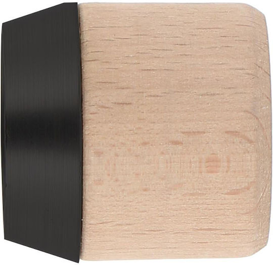 Curtain Wood End Made of Beige Wood 2 Pieces
