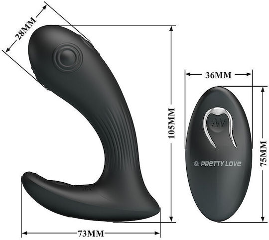 Pretty Love Vibrator Δονητής Μασάζ με Απομακρυσμένο Έλεγχο Μαύρος