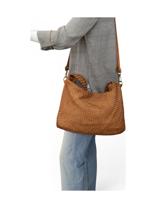 Damentasche Shopper Schulter Leder Tabak