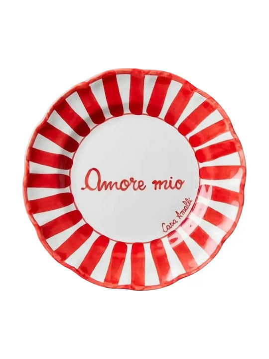 Casa Amalfi Deepes Keramik Servierteller Rot mit einem Durchmesser von 26cm