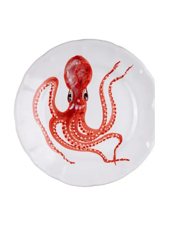Casa Amalfi Deepes Keramik Servierteller Rot mit einem Durchmesser von 26cm