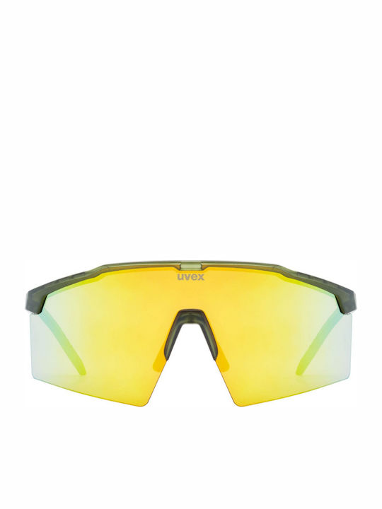 Uvex Unisex Sunglasses with Gold Frame and Green Mirror Lens S5340047716