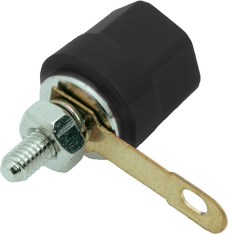 Set 2 Conector Banană M4 Negru Plastic Montaj Panou Cablu Până La 5 Mm 2 Bucăți