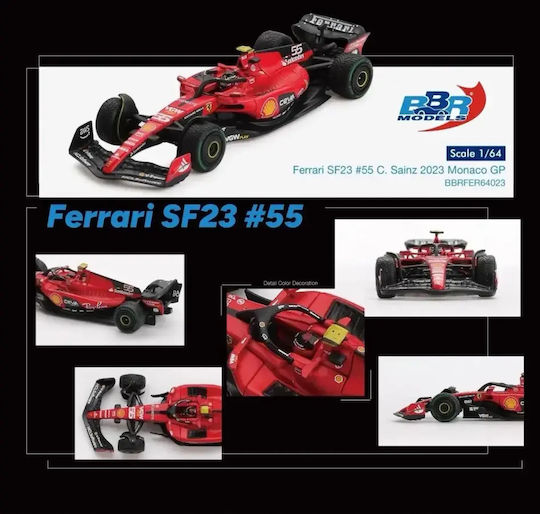 Mașină Ferrari Sf23 #55 C Sainz Gp Monaco 2023 Scara 1:64 Bbr Bbrfer64023