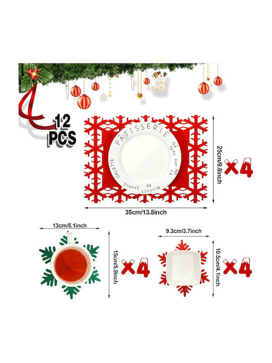 Alista Home Set Prosoape De Crăciun Verzi 35x25cm 12 Bucăți