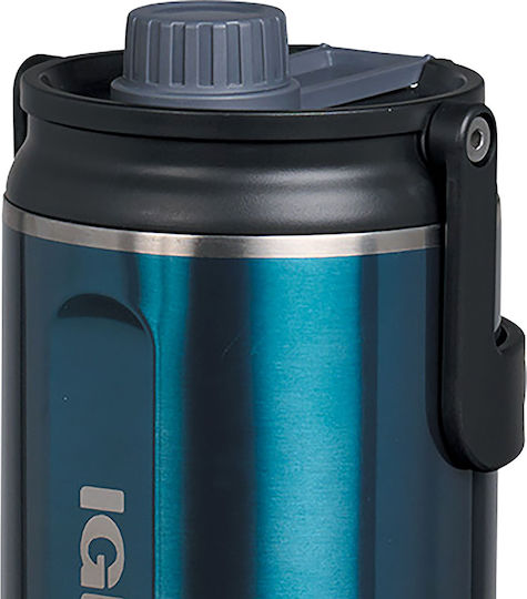 Igloo Handled Tumbler Thermos Stainless Steel / Plastic BPA Free 1.89lt Blue with Straw and Handle