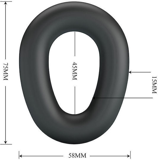 Crazy Bull Vesper Super Soft Silicone Cock Ring Black