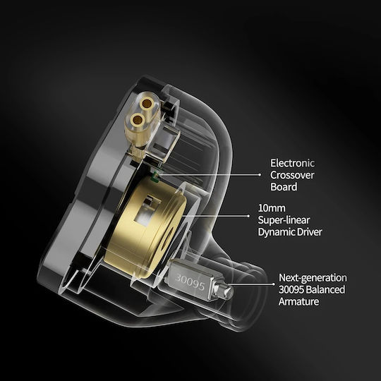 KZ Ακουστικά Ψείρες In Ear Zsn Pro 2 Μαύρα