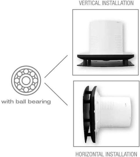 Fan Стенен Вентилатор За Баня 150mm Черен