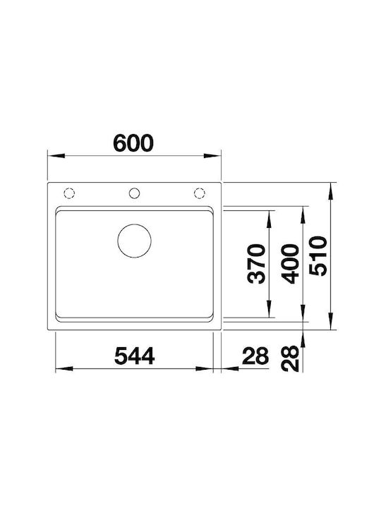 Blanco Unterbau Küchenspüle Inox M60xB51cm Graue