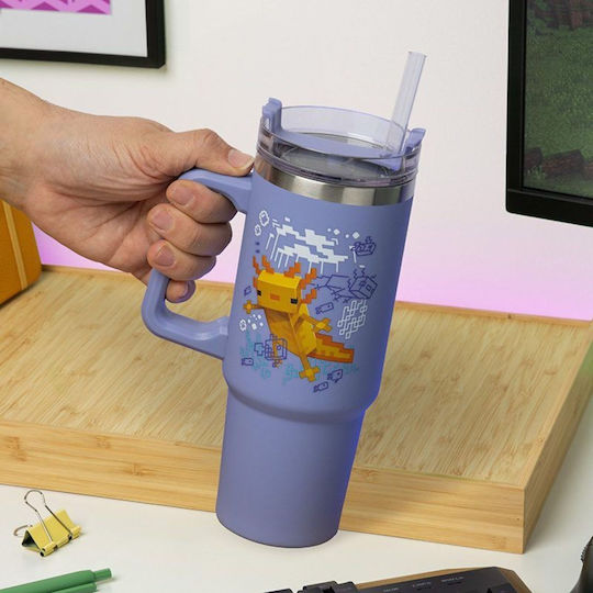 Paladone Kids Thermos Minecraft with Straw Purple 900ml