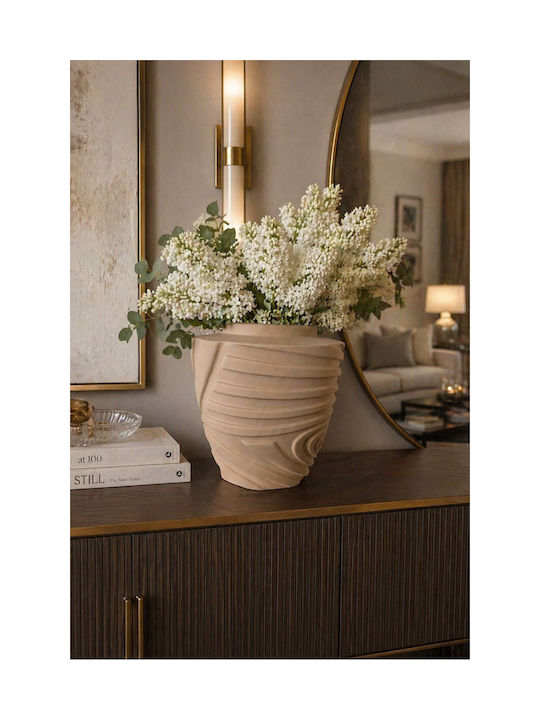 SteweHome Διακοσμητικό Βάζο Κεραμικό Μπεζ Y22cm