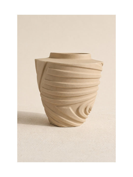 SteweHome Διακοσμητικό Βάζο Κεραμικό Μπεζ Y22cm