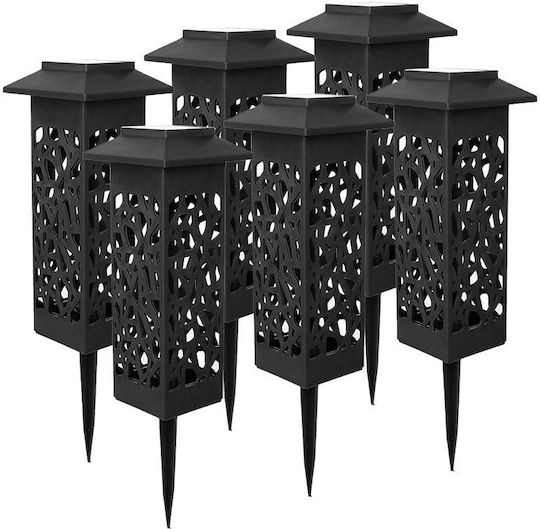 Alista Home Set 6 Lămpi Solare Tip Lanternă 0.2W Alb Cald cu Senzor de Mișcare și Fotocelul