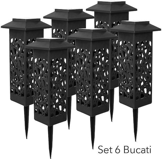 Alista Home Set 6 Lămpi Solare Tip Lanternă 0.2W Alb Cald cu Senzor de Mișcare și Fotocelul