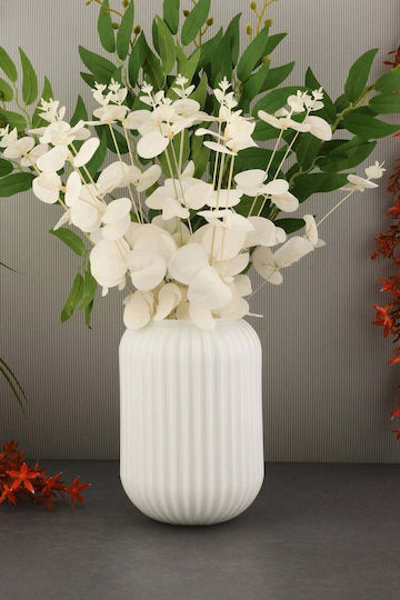 SteweHome Decorative Glass Vase White 10x10xH20cm