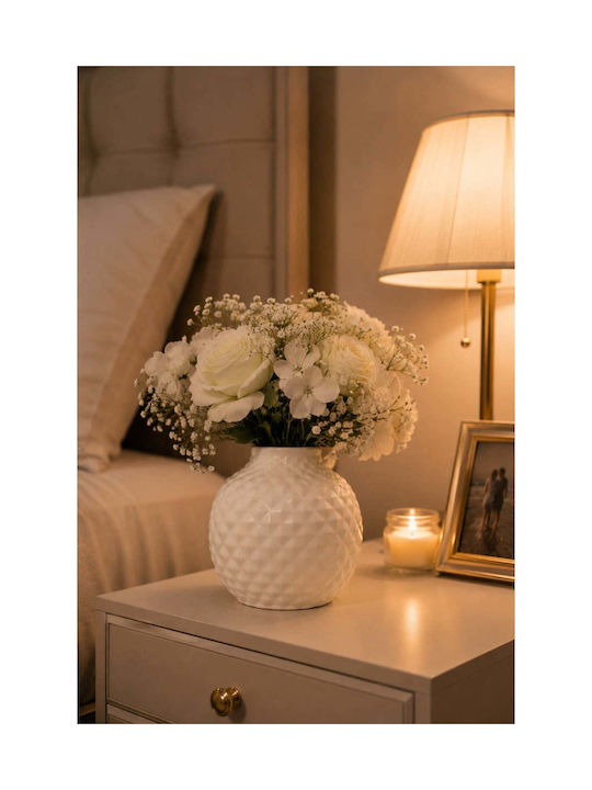 SteweHome Decorative Beige Ceramic Vase Y20cm