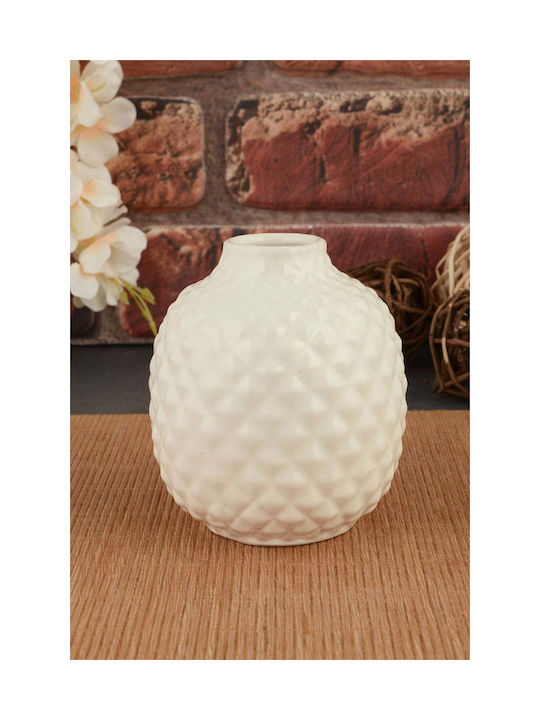 SteweHome Decorative Beige Ceramic Vase Y20cm