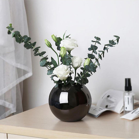 SteweHome Decorative Black Glass Vase