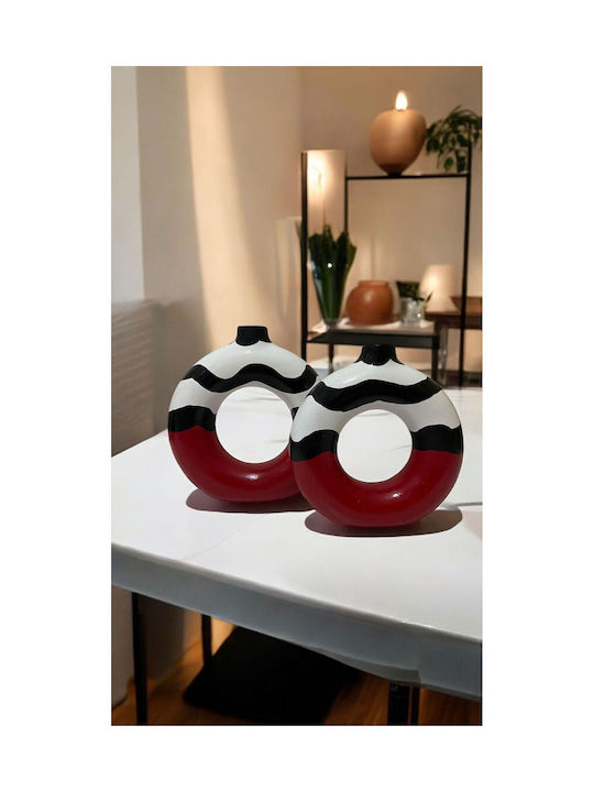 SteweHome Σετ Διακοσμητικα Βάζα Κεραμικά Μπεζ 17xΥ19cm 2τμχ