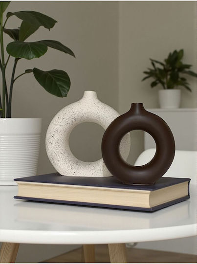 SteweHome Σετ Βάζα Κεραμικά Μαύρα Φ19xΥ19cm 2τμχ