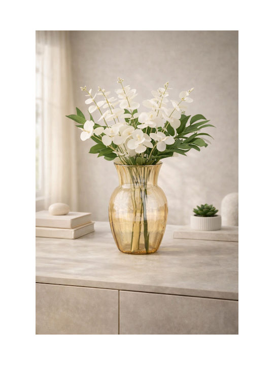 SteweHome Decorative Glass Yellow Vase