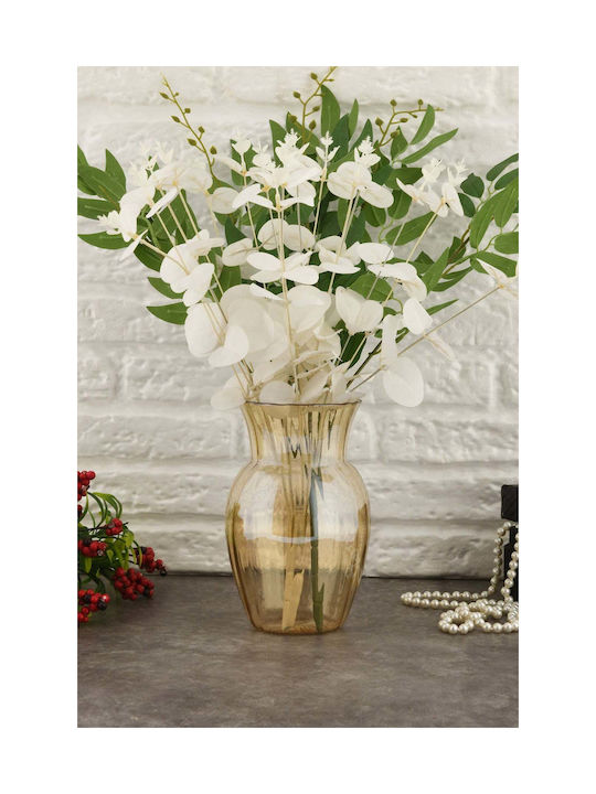 SteweHome Decorative Glass Yellow Vase