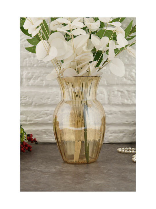 SteweHome Decorative Glass Yellow Vase