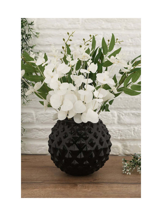 SteweHome Decorative Black Glass Vase H12cm