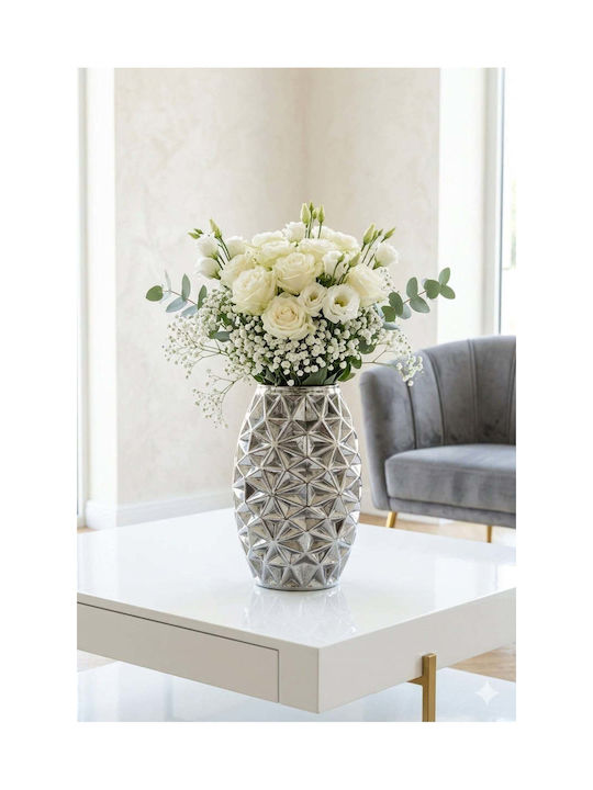 SteweHome Decorative Grey Glass Vase