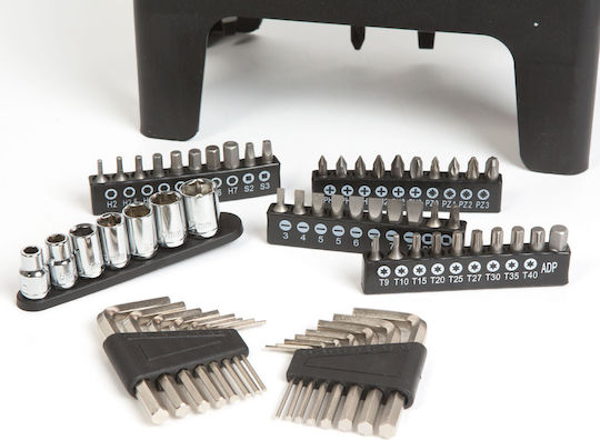 Комплект Отвертки С Битове 75 Бройки Cr-v Sl Ph Pz Torx Hex Allen С Поддръжка На Гнездови Ключове
