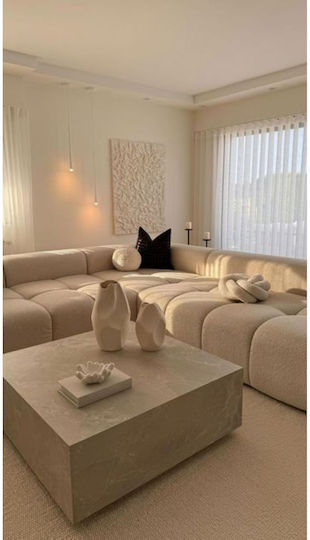 SteweHome Set Vaze Ceramice Bej 2 Bucăți