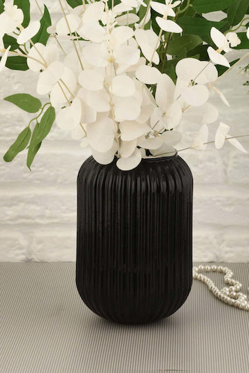SteweHome Βάζο Γυάλινο Μαύρο Y20cm