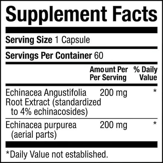 Swanson Echinacea Standardized 200mg 60 Capsules