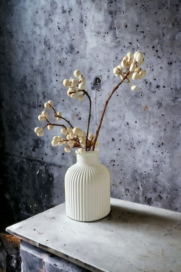 SteweHome Decorative White Concrete Vase