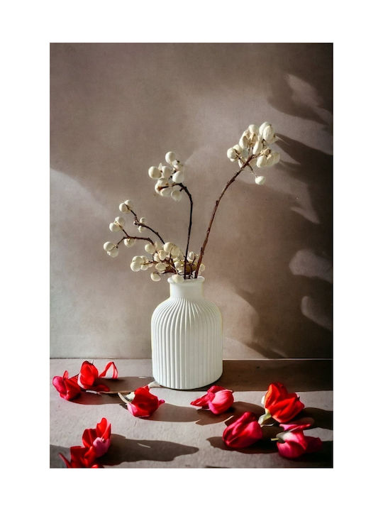 SteweHome Decorative White Concrete Vase
