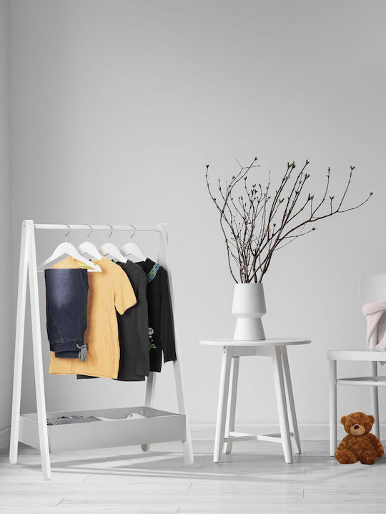 Relaxdays Wooden White Garment Rack 99x63.5cm