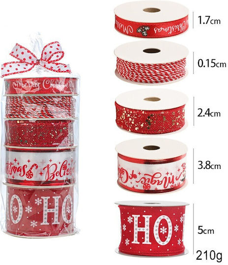 Alista Home Christmas Fabric Ribbon Red 4 Pieces