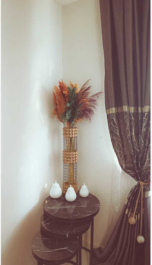 SteweHome Βάζο Ψάθινο Κόκκινο Y50cm